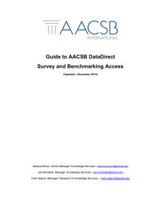 Guide to AACSB DataDirect Survey and Benchmarking Access