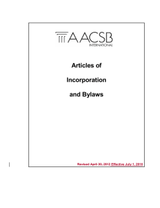Articles of  Incorporation and Bylaws