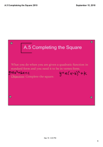 A.5 Completing the Square