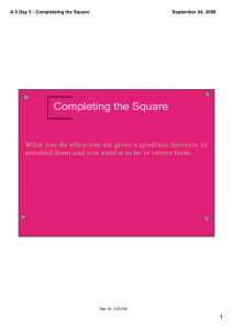 Completing the Square