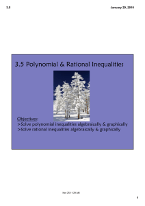 3.5 Polynomial &amp; Rational Inequalities