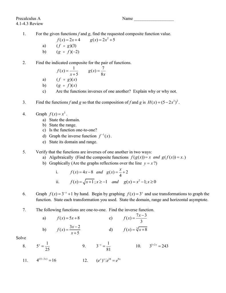 Algebra 1 4.7 Function Notation Worksheet Answers Dosustainable