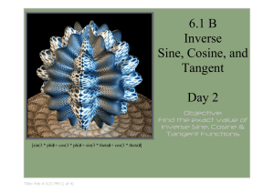 6.1 B Inverse  Sine, Cosine, and  Tangent