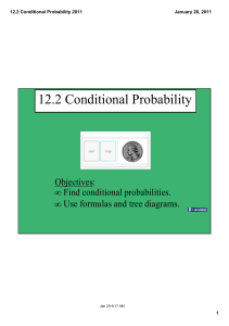 12.2 Conditional Probability Objectives: Find conditional probabilities. Use formulas and tree diagrams.