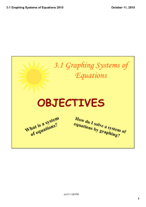 OBJECTIVES 3.1 Graphing Systems of Equations What is a system