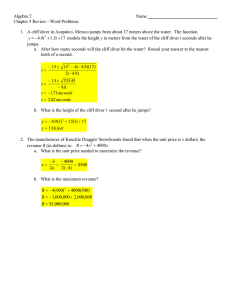 Algebra 2  Name Chapter 5 Review - Word Problems
