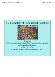 8­2 Properties of Exponential Functions