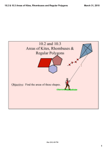 10.2 and 10.3   Areas of Kites, Rhombuses &amp;  Regular Polygons Objective:  Find the areas of these shapes.