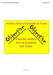 Objective Find the surface  area of pyramids  and cones.