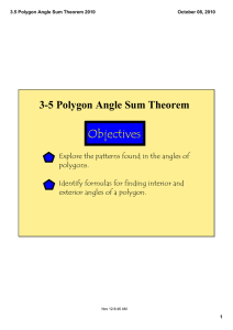 Objectives 3­5 Polygon Angle Sum Theorem