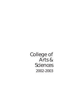 College of Arts &amp; Sciences 2002-2003