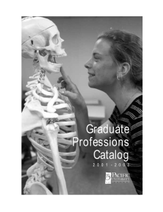 Graduate Professions Catalog 2 0 0 1  - 2 0 0 2