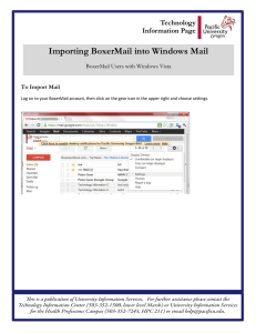 Importing BoxerMail into Windows Mail  To Import Mail