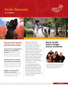 Pacific University Nearly 25,000 Boxer &amp; Badger alumni worldwide