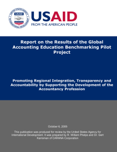 Report on the Results of the Global Accounting Education Benchmarking Pilot Project