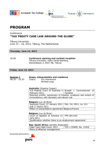 PROGRAM  “TAX TREATY CASE LAW AROUND THE GLOBE” Conference