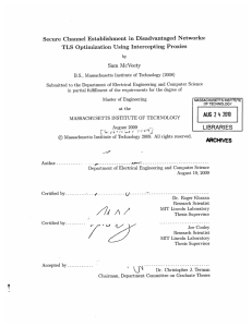 Secure  Channel  Establishment  in  Disadvantaged ... TLS  Optimization  Using  Intercepting Proxies