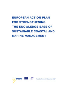 EUROPEAN ACTION PLAN FOR STRENGTHENING THE KNOWLEDGE BASE OF SUSTAINABLE COASTAL AND