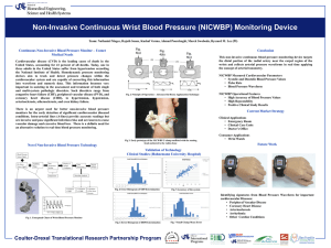 Non-Invasive Continuous Wrist Blood Pressure (NICWBP) Monitoring Device