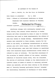 AN ABSTRACT OF THE THESIS OF Date thesis is presented -