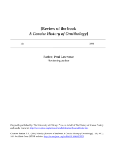 A Concise History of Ornithology Farber, Paul Lawrence