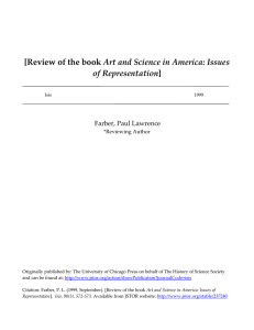 Art and Science in America: Issues of Representation Farber, Paul Lawrence
