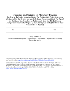 Theories and Origins in Planetary Physics