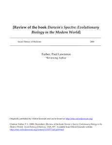 Darwin's Spectre: Evolutionary Biology in the Modern World Farber, Paul Lawrence