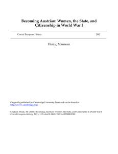 Becoming Austrian: Women, the State, and Citizenship in World War I