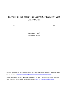 &#34;The Convent of Pleasure&#34; and Other Plays Sarasohn, Lisa T.