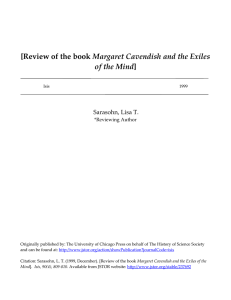 Margaret Cavendish and the Exiles of the Mind Sarasohn, Lisa T.