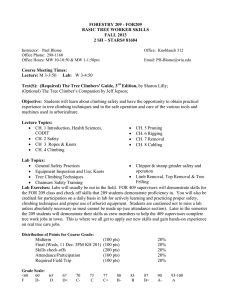 FORESTRY 209 - FOR209 BASIC TREE WORKER SKILLS FALL 2013