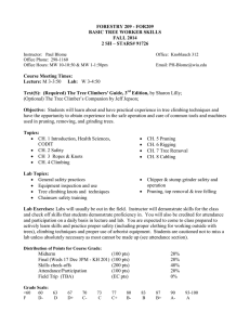 FORESTRY 209 - FOR209 BASIC TREE WORKER SKILLS FALL 2014