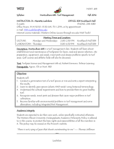 HORT. 485 Syllabus Horticulture 485: Turf Management