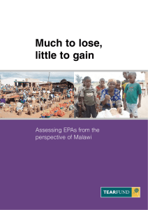 Much to lose, little to gain Assessing EPAs from the perspective of Malawi