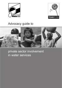 private sector involvement in water services Advocacy guide to