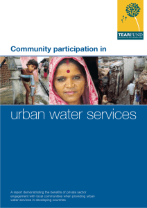 urban water services Community participation in