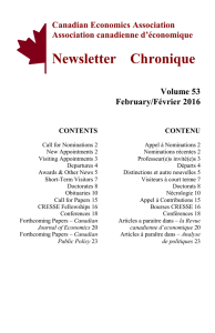 Newsletter    Chronique  Volume 53 February/Février 2016