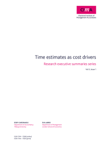 Time estimates as cost drivers Research executive summaries series