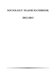 SOCIOLOGY MAJOR HANDBOOK  2012-2013 1
