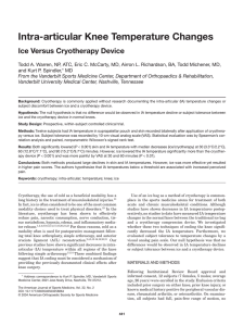 Intra-articular Knee Temperature Changes Ice Versus Cryotherapy Device