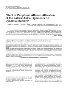 Effect of Peripheral Afferent Alteration of the Lateral Ankle Ligaments on