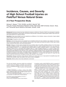 Incidence, Causes, and Severity of High School Football Injuries on