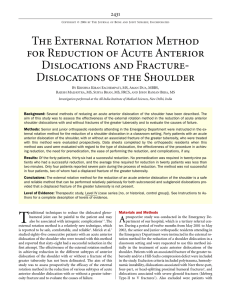 The External Rotation Method for Reduction of Acute Anterior Dislocations and Fracture-