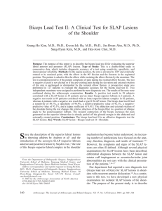 Biceps Load Test II: A Clinical Test for SLAP Lesions