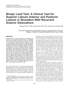 Biceps Load Test: A Clinical Test for