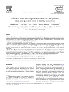 Eﬀects of experimentally-induced anterior knee pain on