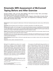 Kinematic MRI Assessment of McConnell Taping Before and After Exercise