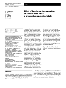 Effect of bracing on the prevention of anterior knee pain –