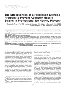 The Effectiveness of a Preseason Exercise Program to Prevent Adductor Muscle